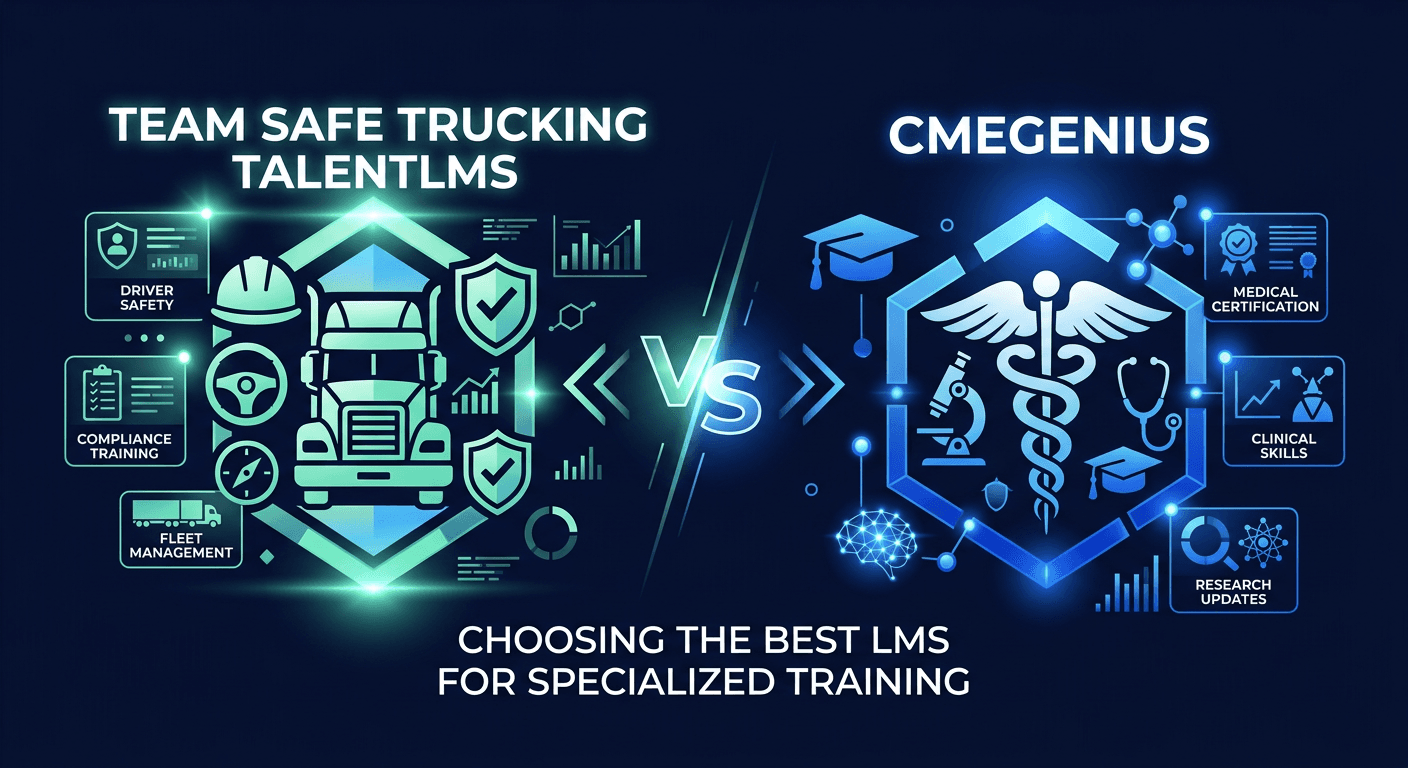 TEAM Safe Trucking TalentLMS vs. CMEGenius: Choosing the Best LMS for Specialized Training